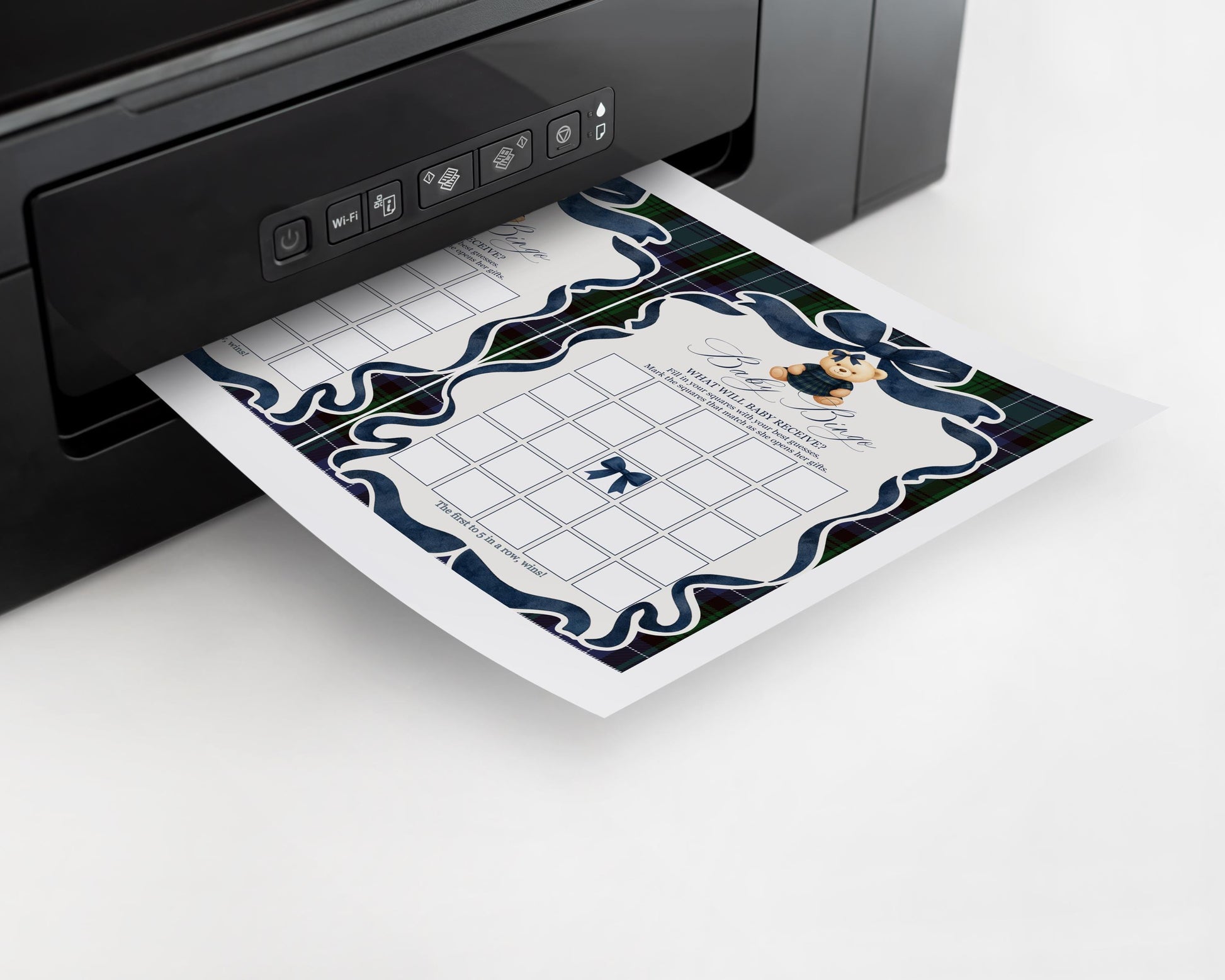 Preppy Bear Girl Baby Shower Games Template, We Can Bearly Wait Old Money Baby Sprinkle, Tartan Plaid Coquette Bow Nesting Party WP1080