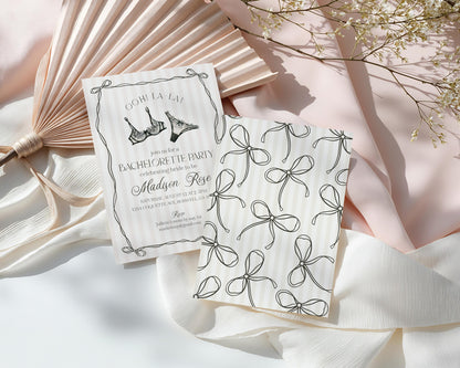 Black Lingerie Bachelorette Party Invitation Template, Lace Panty Party Lingerie Shower, Oh la la French Bridal Shower, Spoil Her WP1074