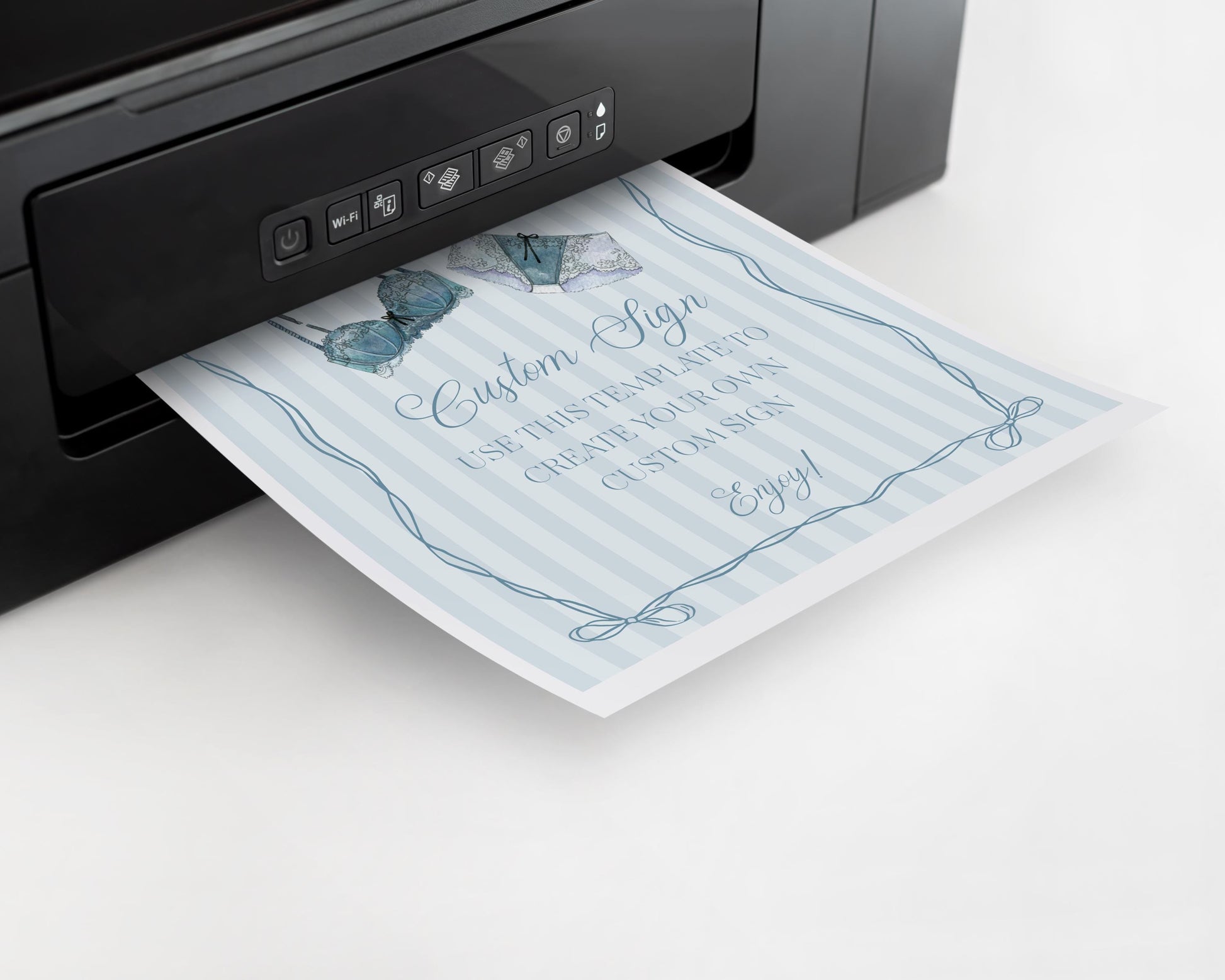 Blue Lingerie Shower Custom Sign Template, Something Blue Lace Panty Party Lingerie Shower, Oh la la French Bridal Shower WP1075