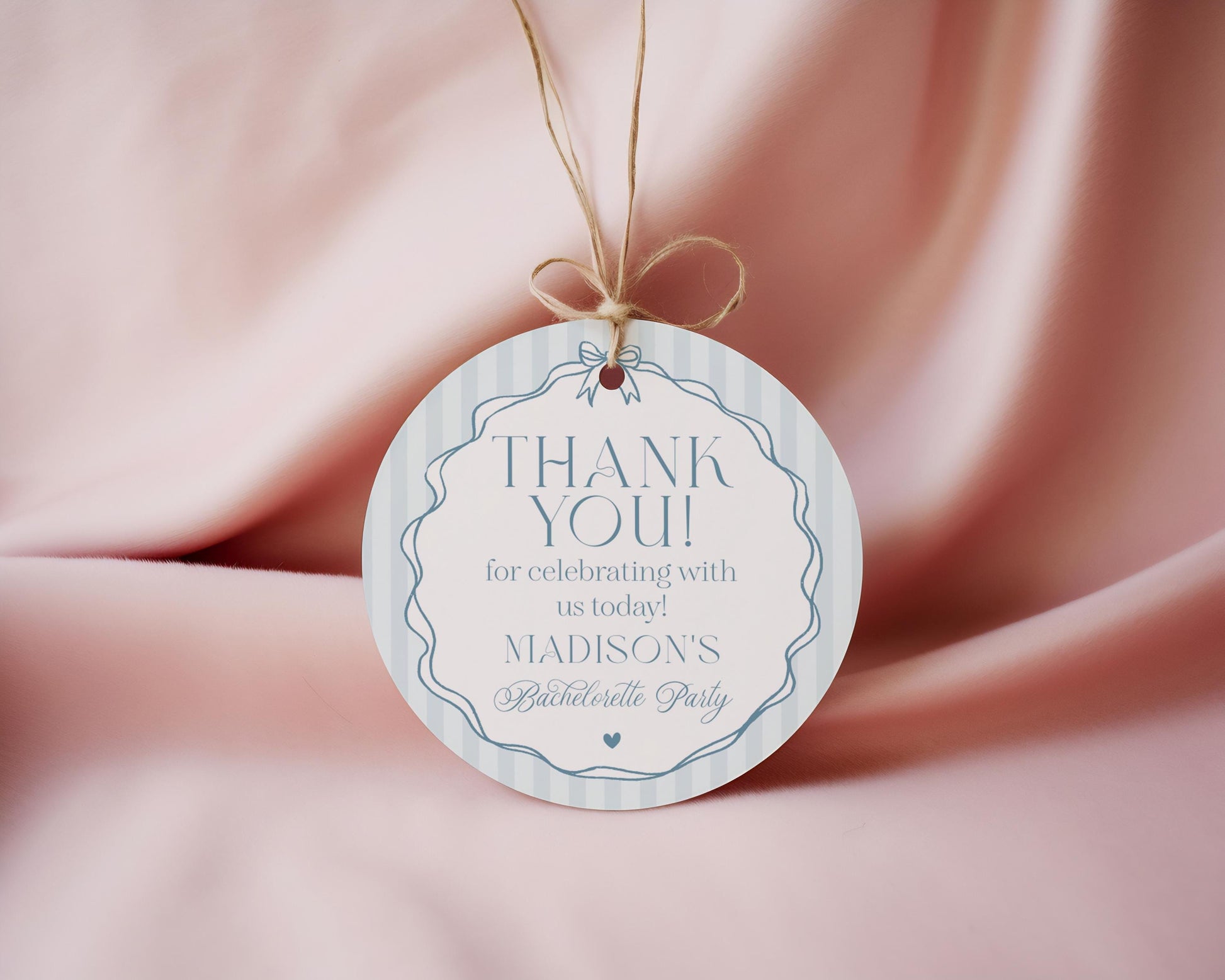 Blue Lingerie Shower Favor Tag Template, Something Blue Lace Panty Party Bachelorette Party, Oh la la French Bridal Shower WP1075