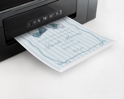 Blue Lingerie Shower Favorite Memories Bride Template, Something Blue Lace Panty Party Bachelorette Party, Oh la la French Bridal WP1075