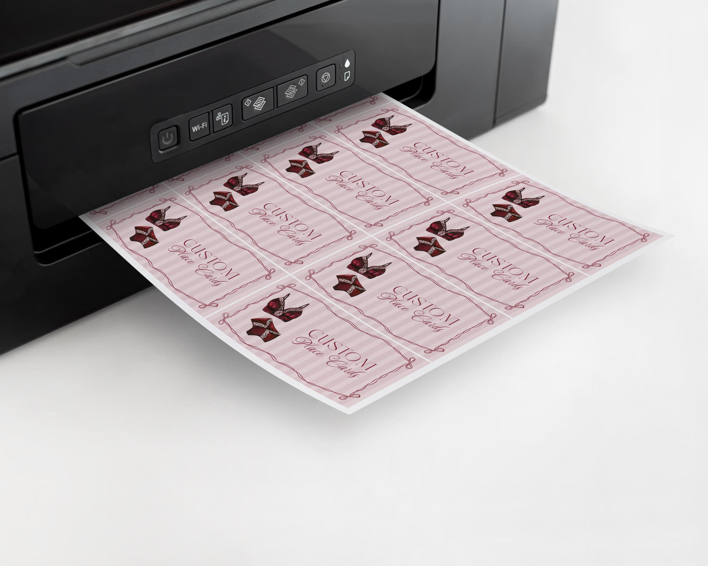 Burgundy Lingerie Shower Place Cards Template, Lace Panty Party Bachelorette Party, Oh la la French Bridal Shower, Spoil Her WP1076