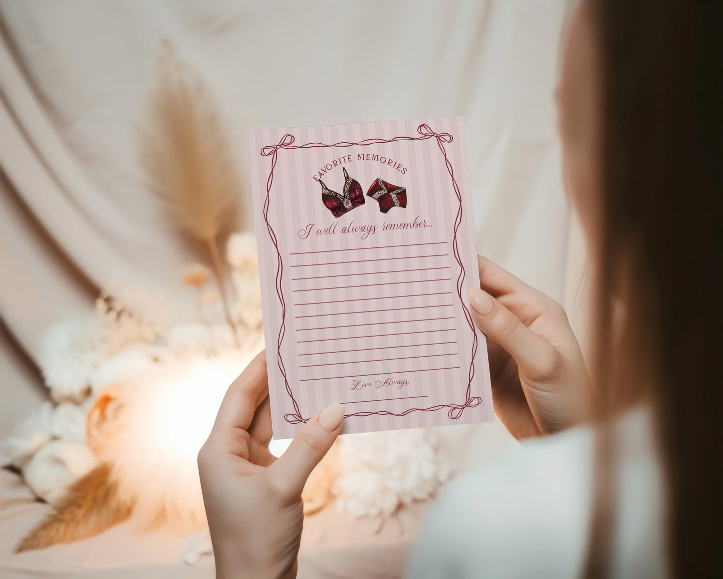 Burgundy Lingerie Shower Favorite Memories Bride Template, Lace Panty Party Bachelorette Party, Oh la la French Bridal Shower WP1076