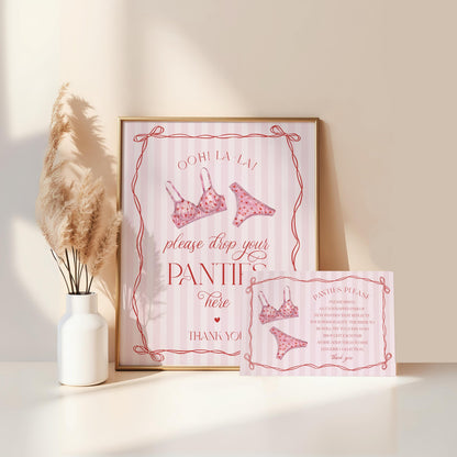 Red Heart Lingerie Shower Bundle Template, Pink Panty Party Bachelorette Party, Sweetheart February Bridal Shower, Spoil Her WP1077