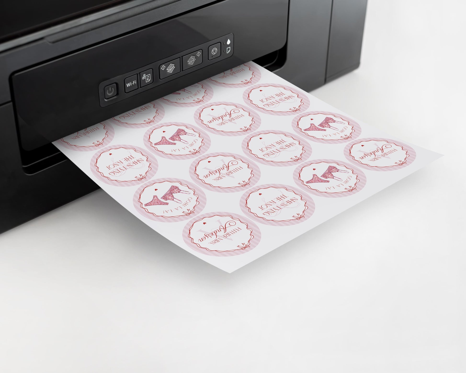 Red Heart Lingerie Shower Cupcake Topper Template, Pink Panty Party Bachelorette Party, Sweetheart February Bridal Shower, Spoil Her WP1077