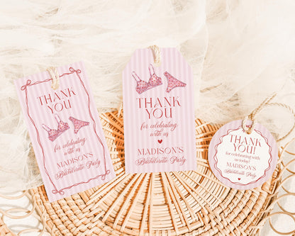 Red Heart Lingerie Shower Favor Tag Template, Pink Panty Party Bachelorette Party, Sweetheart February Bridal Shower, Spoil Her WP1077