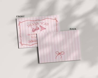 Red Heart Lingerie Shower Thank You Card Template, Pink Panty Party Bachelorette Party, Sweetheart February Bridal Shower, Spoil Her WP1077