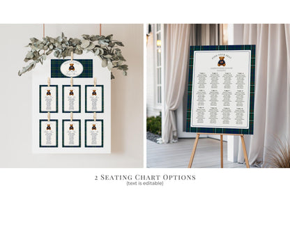 Preppy Bear Baby Shower Bundle Printable Template, We Can Bearly Wait Old Money Baby Sprinkle, Tartan Plaid Nesting Party WP1079