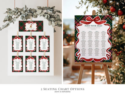 Green Tartan Plaid Christmas Bear Baby Shower Bundle Template, We Can Bearly Wait Christmas Baby Sprinkle, December Nesting Party WP1083