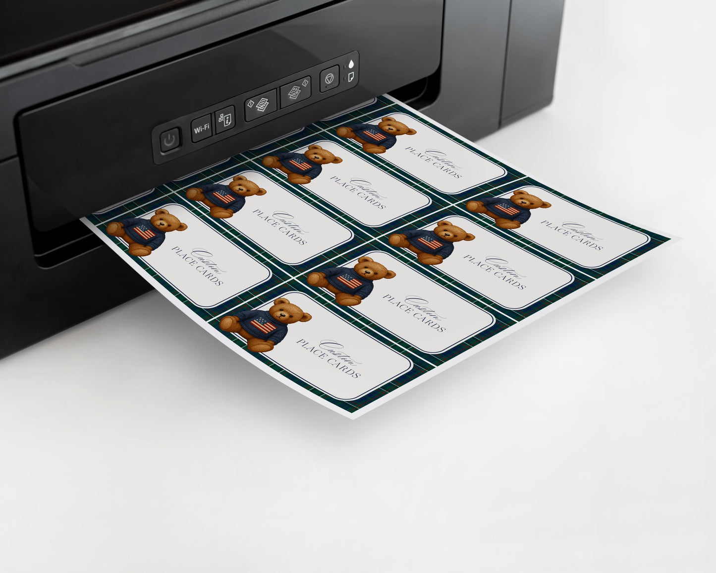 Preppy Bear Place Cards Template, We Can Bearly Wait Old Money Baby Shower, Beary First Tartan Plaid Birthday Party, Polo Club Party WP1079