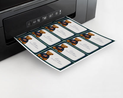 Preppy Bear Place Cards Template, We Can Bearly Wait Old Money Baby Shower, Beary First Tartan Plaid Birthday Party, Polo Club Party WP1079