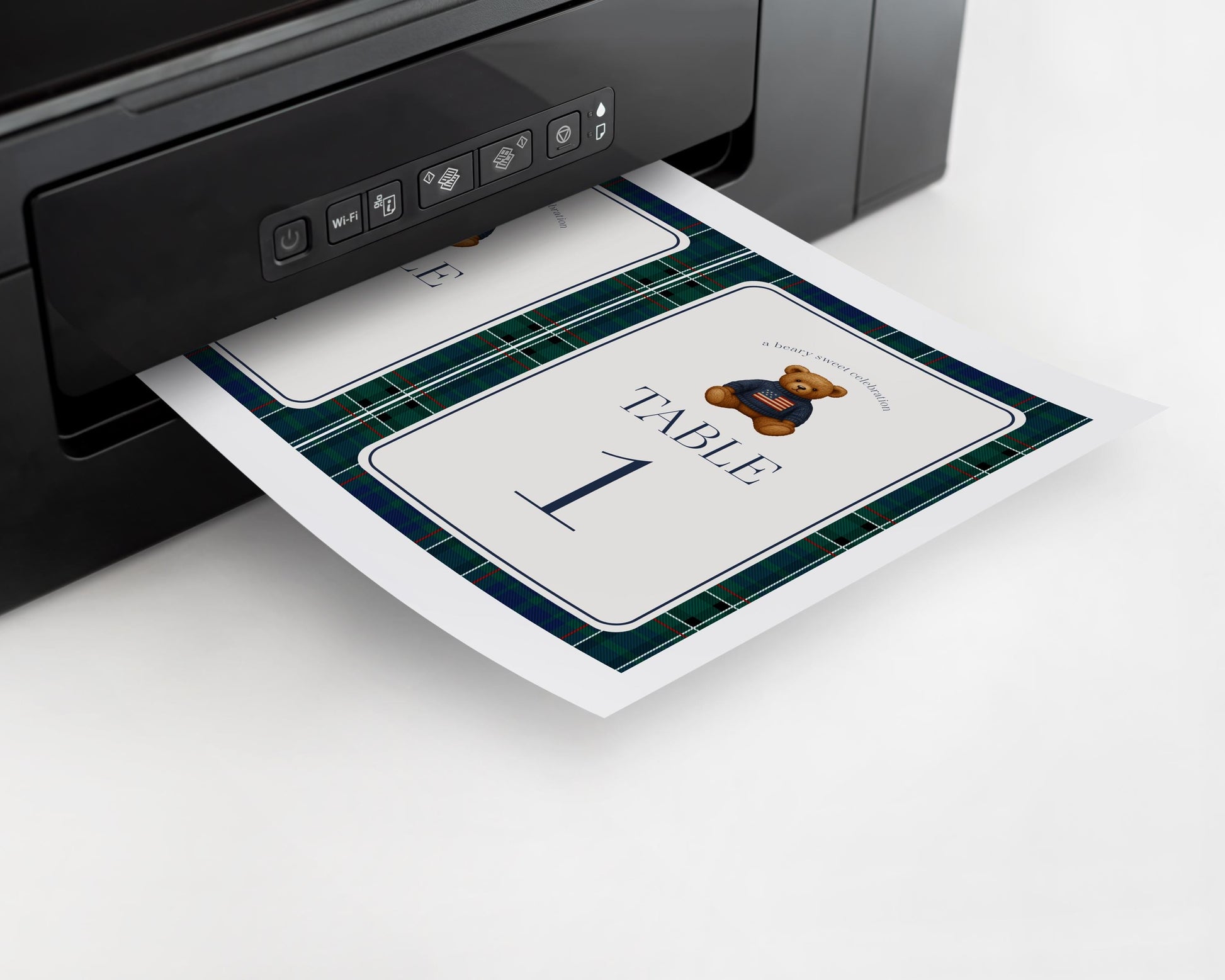 Preppy Bear Table Number Cards Template, We Can Bearly Wait Old Money Baby Shower, Beary First Tartan Plaid Birthday, Polo Club Party WP1079