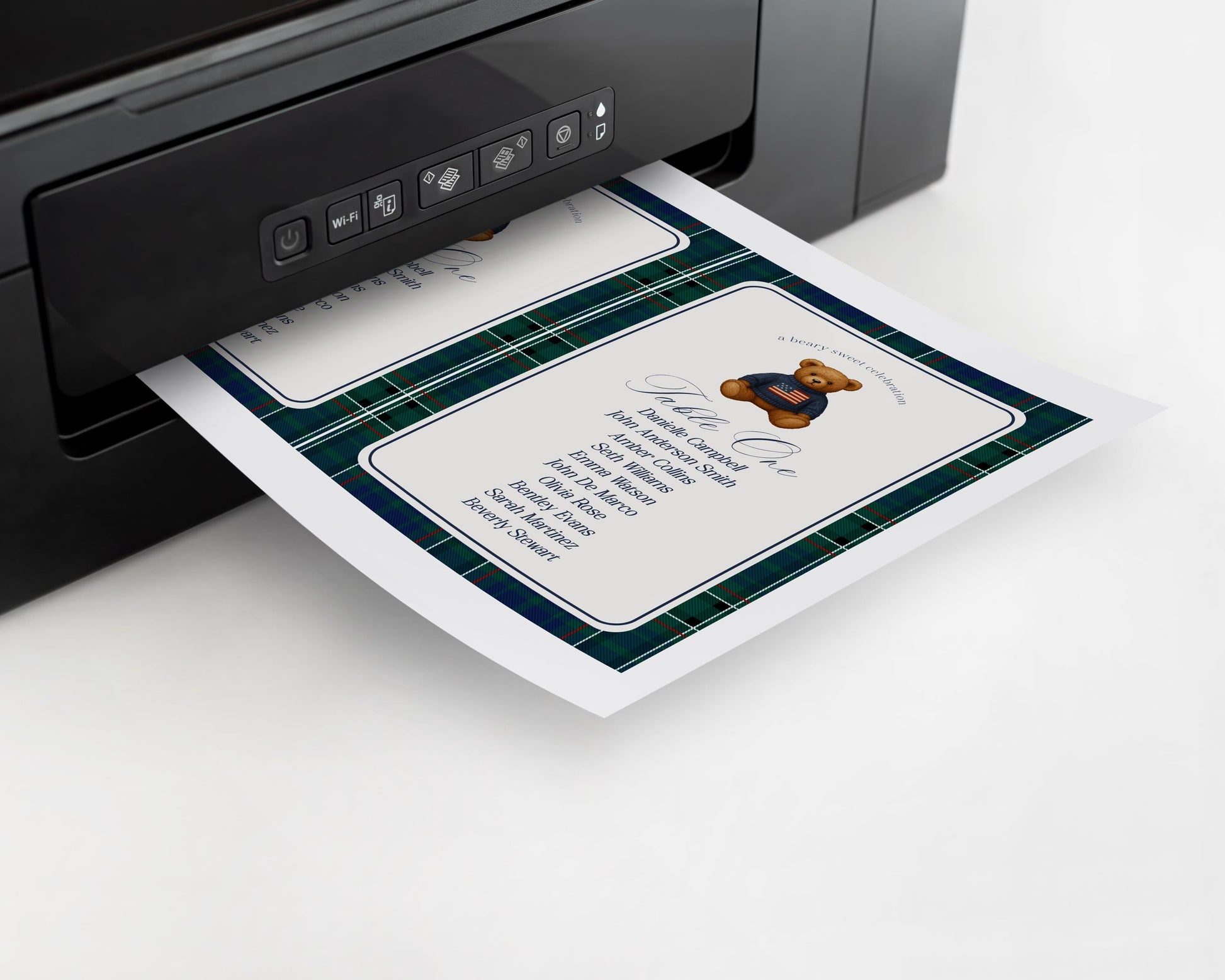 Preppy Bear Seating Chart Poster Template, We Can Bearly Wait Old Money Baby Shower, Beary First Tartan Plaid Bday, Polo Club Party WP1079