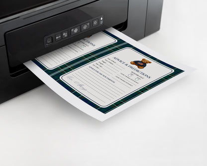 Preppy Bear Advice for Baby Cards Template, We Can Bearly Wait Old Money Baby Sprinkle, Tartan Plaid Polo Club Nesting Party WP1079