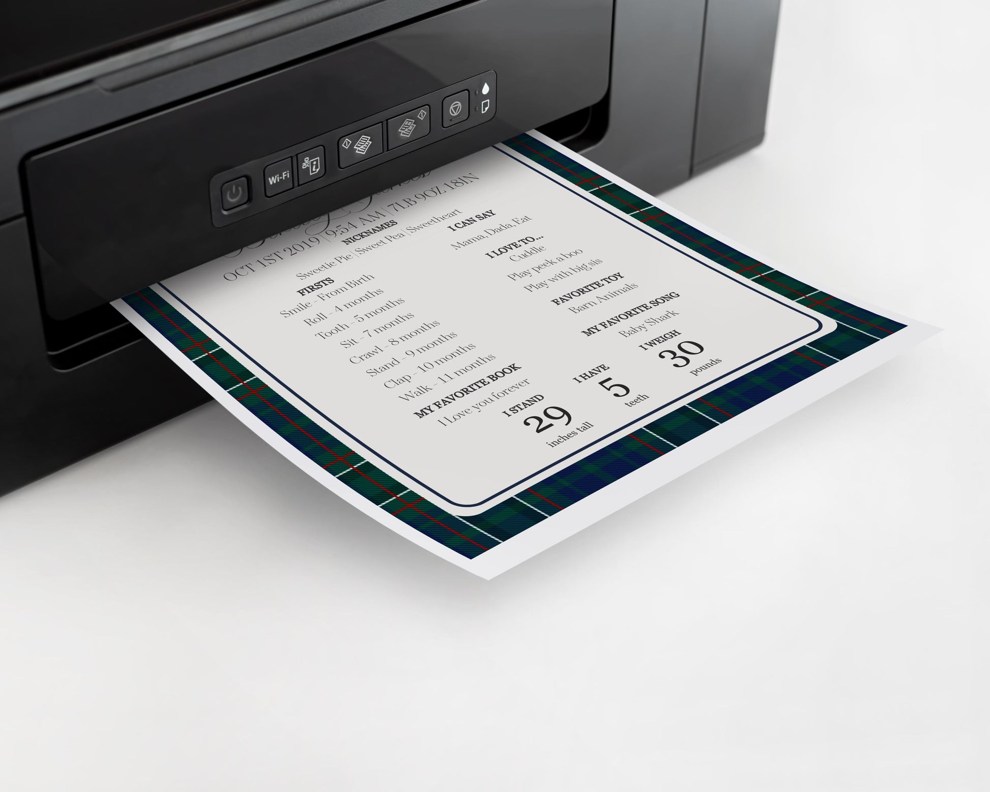 Preppy Bear First Year Milestone Sign Printable Template, Beary First Birthday Decor, Old Money Birthday Party, Tartan Plaid Party WP1079