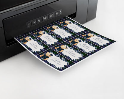 Preppy Girl Bear Place Cards Template, We Can Bearly Wait Old Money Baby Shower, Beary First Birthday Tartan Plaid Coquette Bow Party WP1080