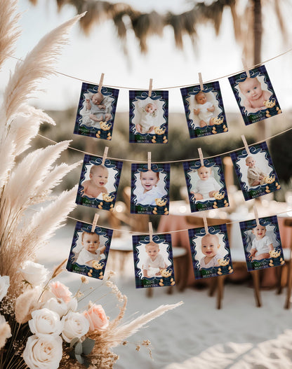 Preppy Bear Girl 1st Birthday Milestone Banner Template, Beary First Birthday Decor, Old Money Tartan Plaid Coquette Bow Party WP1080