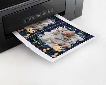 Preppy Bear Girl 1st Birthday Milestone Banner Template, Beary First Birthday Decor, Old Money Tartan Plaid Coquette Bow Party WP1080