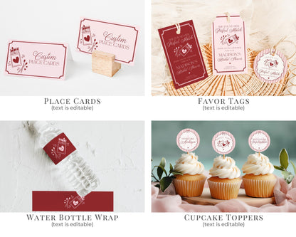 Perfect Match Bridal Shower Bundle Printable Template, Match Made In Heaven Lingerie Shower, Matchbox Theme Bachelorette Party WP1084