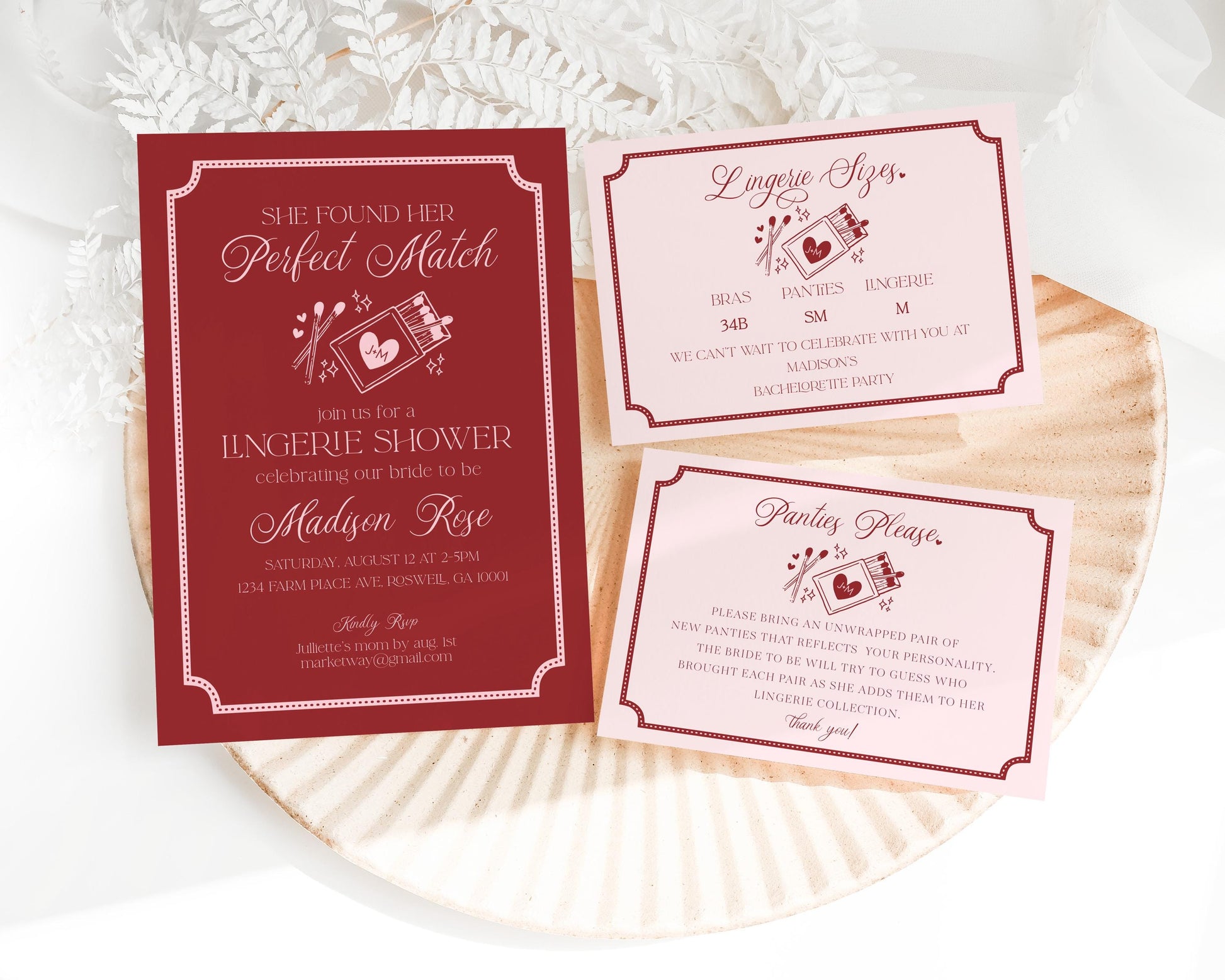 Perfect Match Bachelorette Party Bundle Printable Template, Match Made In Heaven Bridal Shower, Matchbox Theme Lingerie Shower WP1084