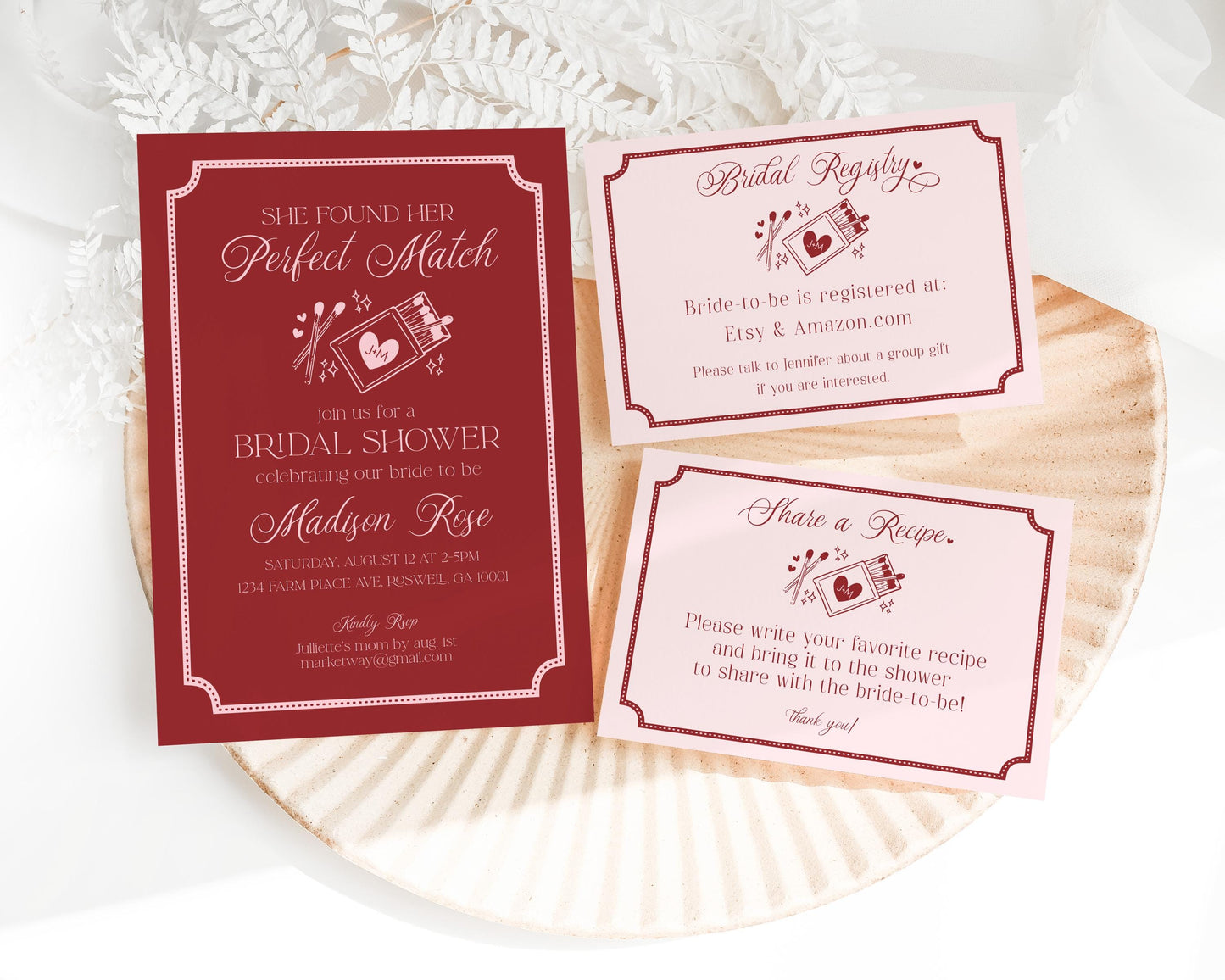 Perfect Match Bridal Shower Invitation Printable Template, Match Made In Heaven Lingerie Shower, Matchbox Theme Bachelorette Party WP1084