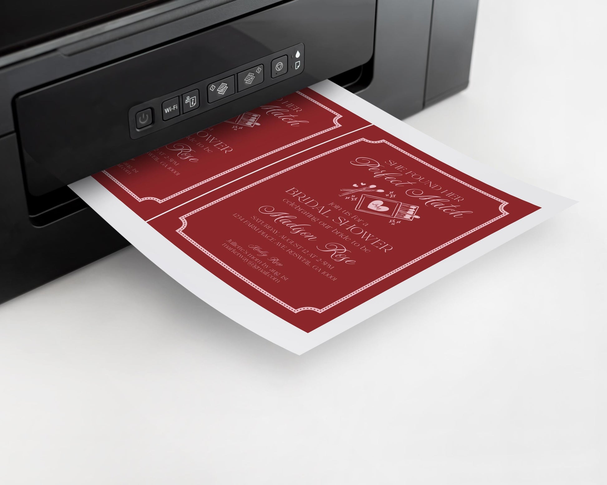 Perfect Match Bridal Shower Invitation Printable Template, Match Made In Heaven Lingerie Shower, Matchbox Theme Bachelorette Party WP1084