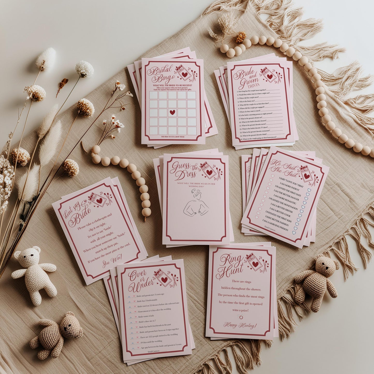 Perfect Match Bridal Shower Games Set Printable Template, Match Made In Heaven Lingerie Shower, Matchbox Theme Bachelorette Party WP1084