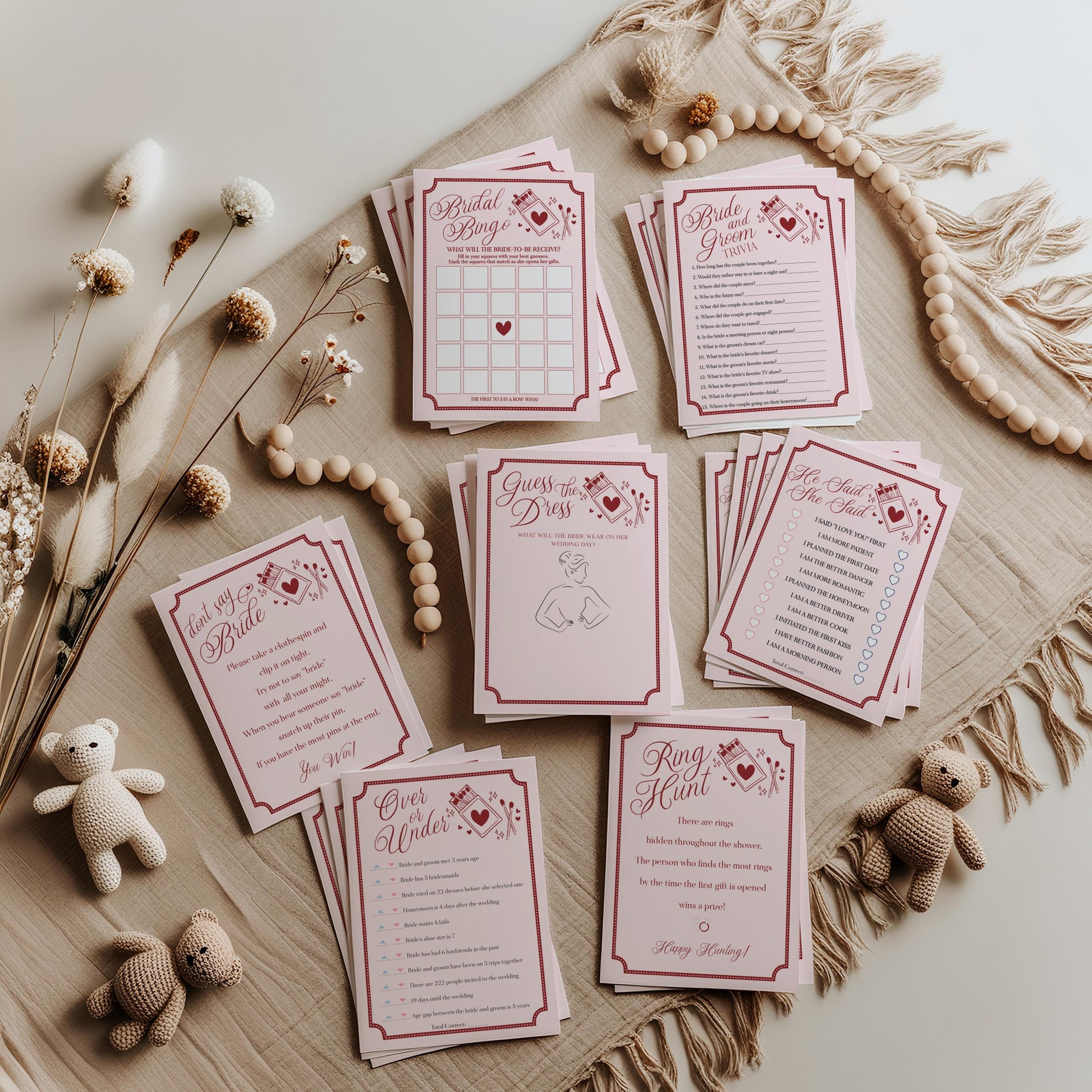 Perfect Match Bridal Shower Games Set Printable Template, Match Made In Heaven Lingerie Shower, Matchbox Theme Bachelorette Party WP1084