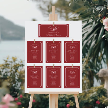 Perfect Match Seating Chart Poster Template, Match Made In Heaven Bridal Shower, Matchbox Theme Lingerie Shower WP1084