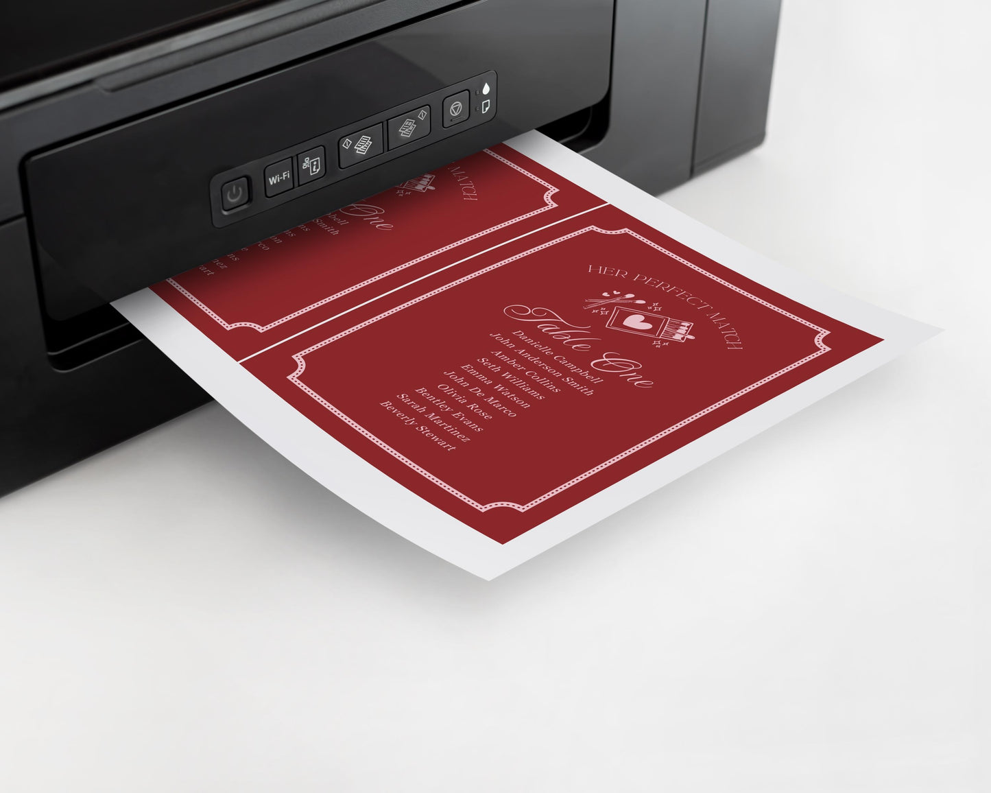 Perfect Match Seating Chart Poster Template, Match Made In Heaven Bridal Shower, Matchbox Theme Lingerie Shower WP1084