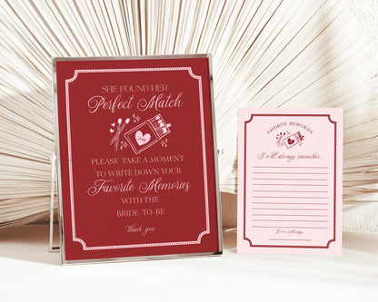 Perfect Match Favorite Memories with the Bride Template, Match Made In Heaven Bridal Shower, Matchbox Theme Bachelorette Party WP1084