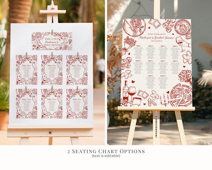 Red Pasta Birthday Bundle Printable Template, Holy Cannoli Birthday Party, Italian Theme Dinner Party Decor WP1085