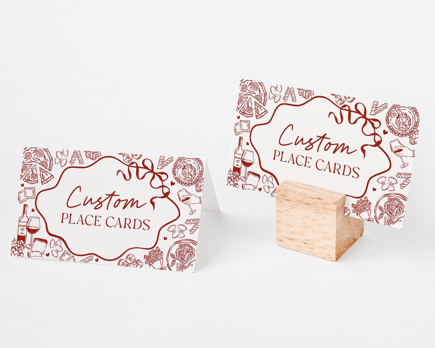 Red Pasta Place Cards Printable Template, Special Delivery Baby Shower, That’s Amore Bridal Shower, Italian Theme Birthday Party WP1085