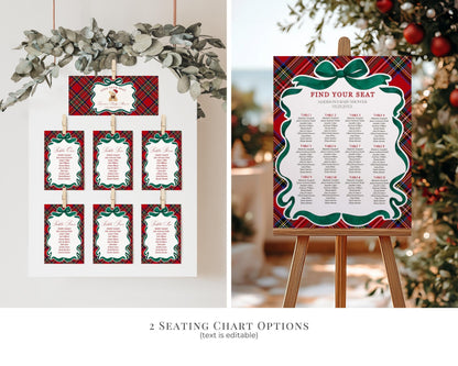Red Tartan Plaid Christmas Bear Baby Shower Bundle Template, We Can Bearly Wait Christmas Baby Sprinkle, December Plaid Bear Nesting WP1082
