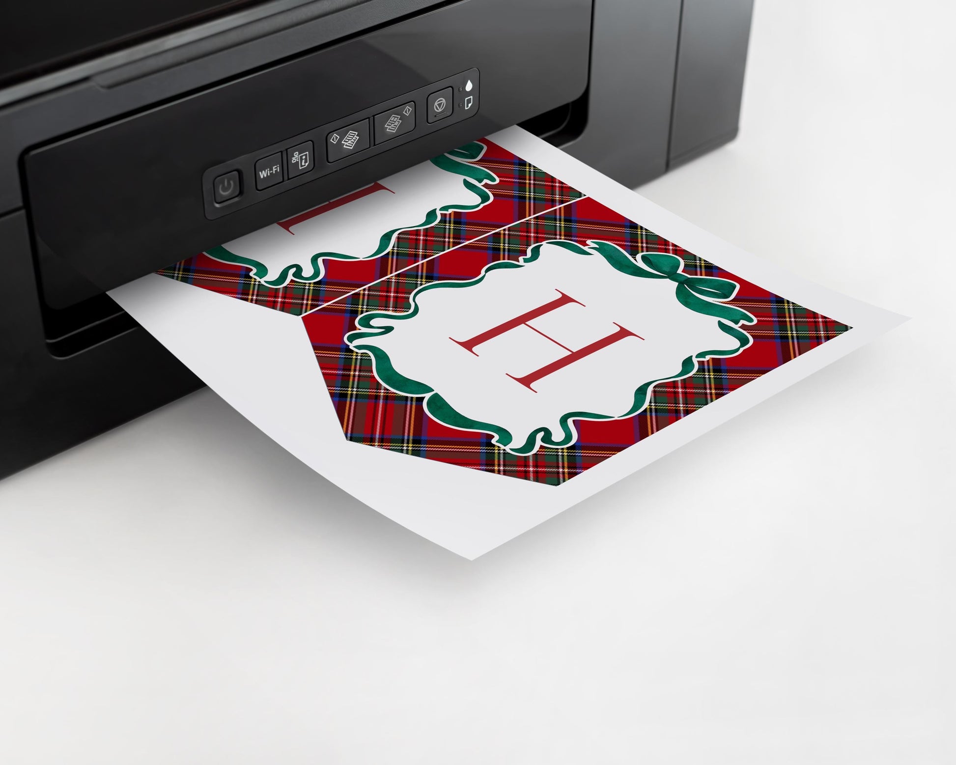 Red Tartan Plaid Christmas Bear Birthday Banner Template, Beary First Birthday Christmas Birthday Party Decor, December Bday Party WP1082