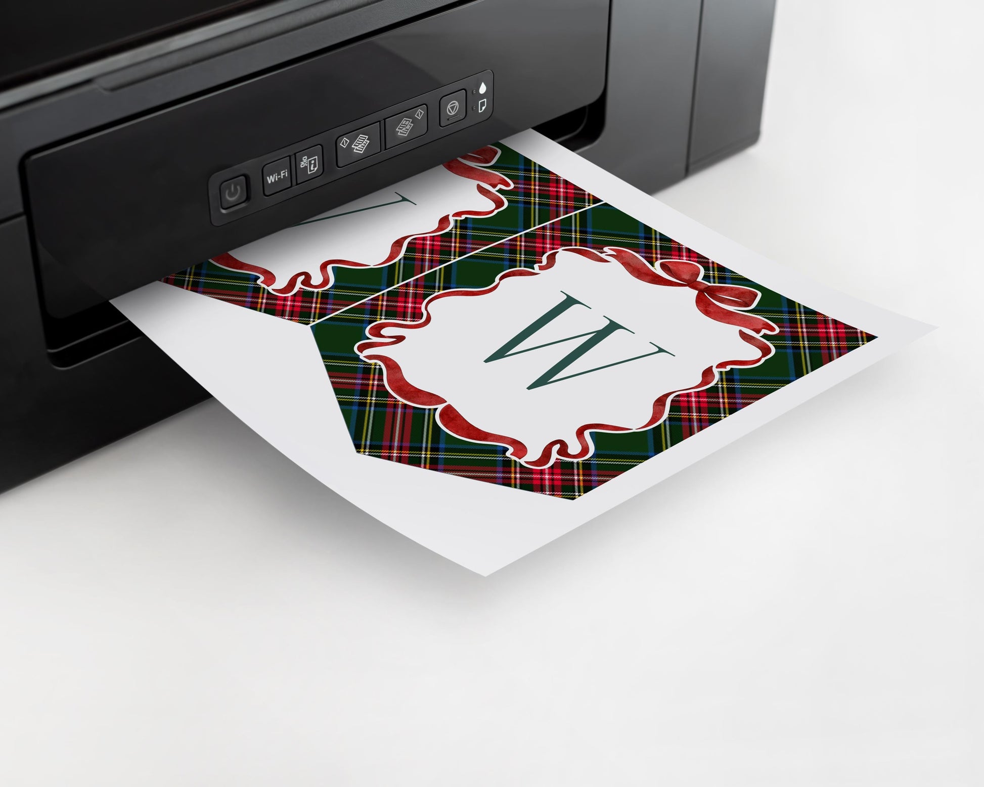 Green Tartan Plaid Christmas Bear Baby Shower Banner Template, We Can Bearly Wait Christmas Baby Sprinkle December Plaid Bear Nesting WP1083