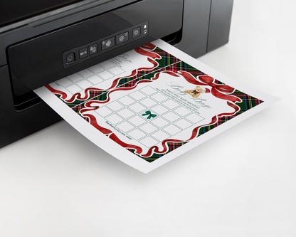 Green Tartan Plaid Christmas Bear Baby Shower Games Template, We Can Bearly Wait Christmas Baby Sprinkle, December Plaid Bear Nesting WP1083