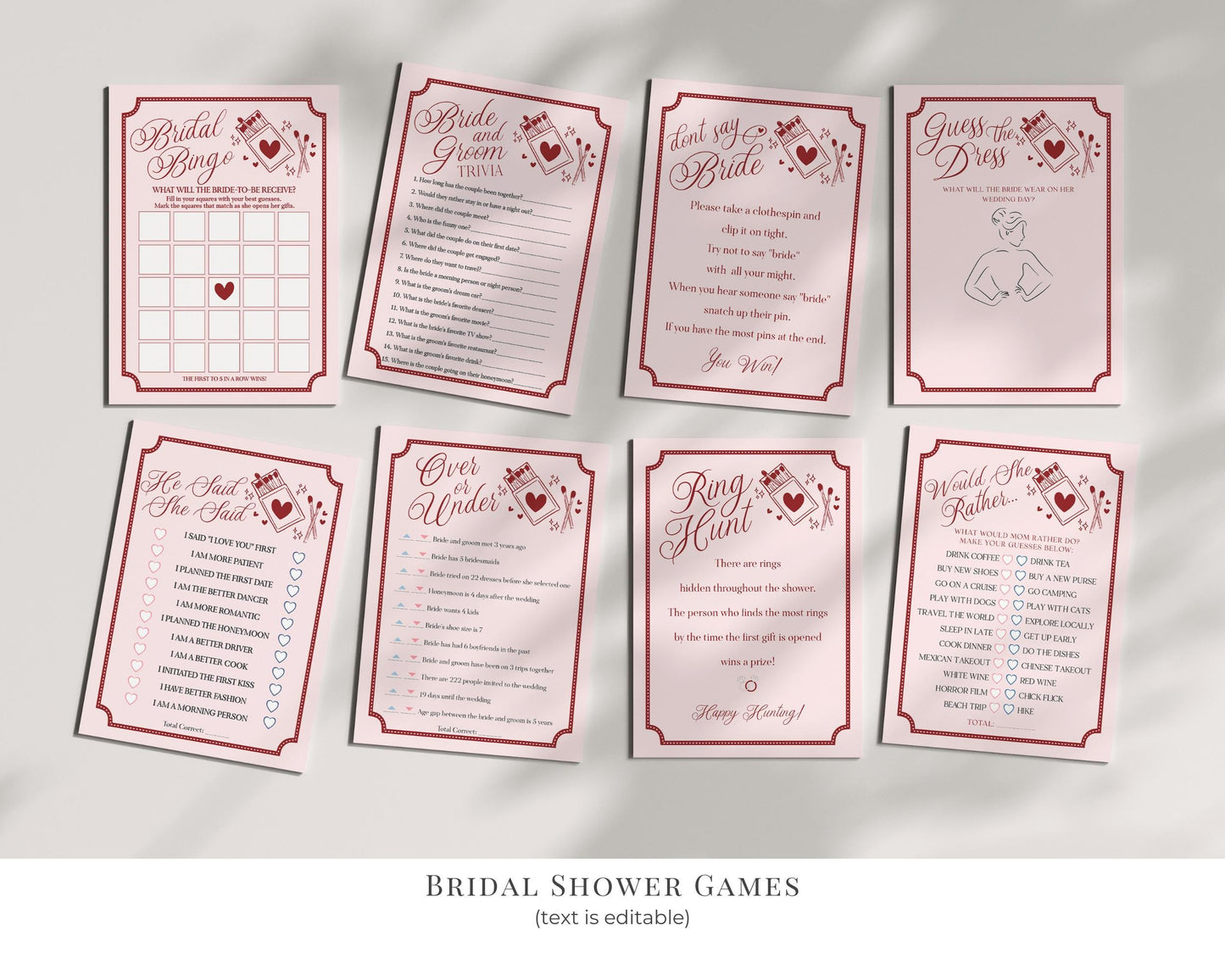 Perfect Match Bridal Shower Bundle Printable Template, Match Made In Heaven Lingerie Shower, Matchbox Theme Bachelorette Party WP1084