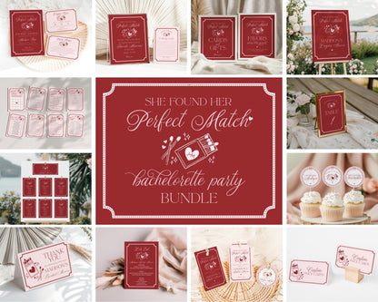 Perfect Match Bachelorette Party Bundle Printable Template, Match Made In Heaven Bridal Shower, Matchbox Theme Lingerie Shower WP1084