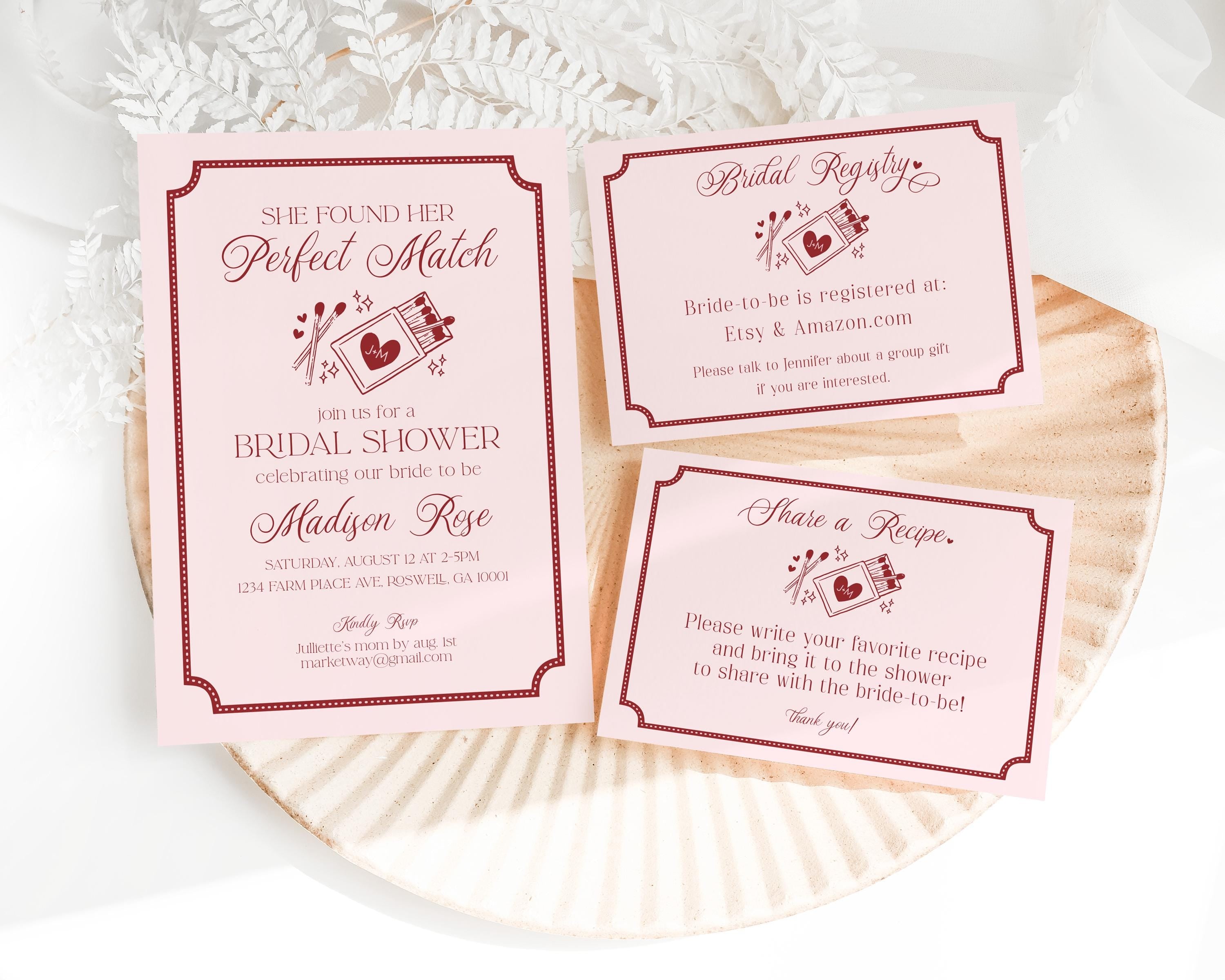 Perfect Match Bridal Shower Invitation Printable Template, Match Made In Heaven Lingerie Shower, Matchbox Theme Bachelorette Party WP1084