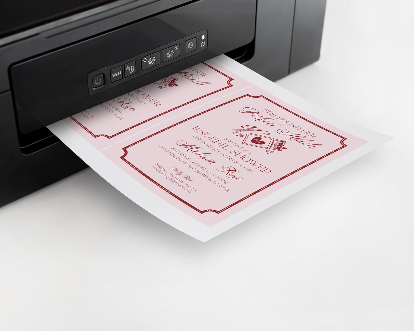 Perfect Match Lingerie Shower Invitation Printable Template, Match Made In Heaven Bridal Shower, Matchbox Theme Bachelorette Party WP1084