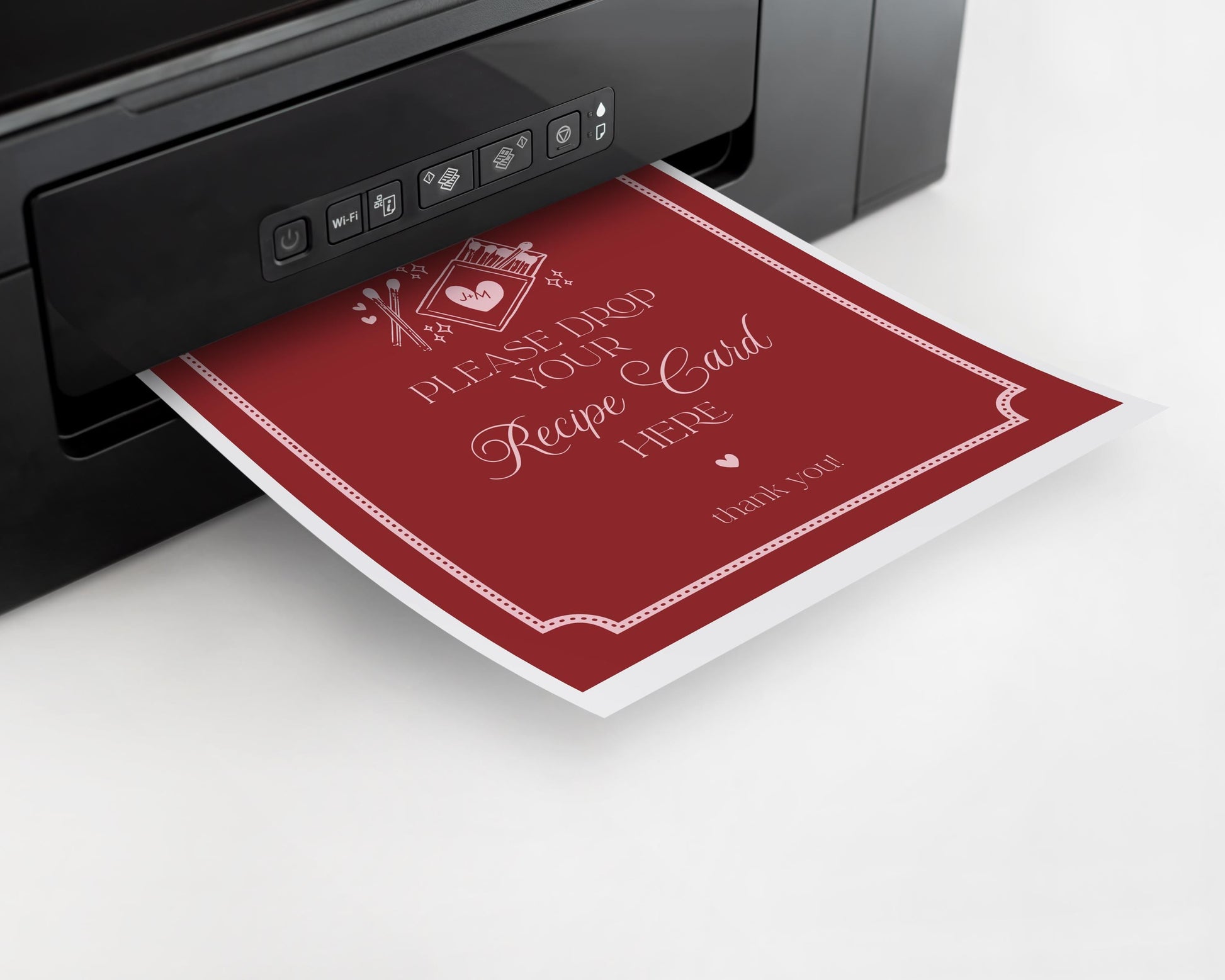 Perfect Match Recipe Card Bridal Shower Template, Match Made In Heaven Bridal Shower, Matchbox Theme Bridal Brunch WP1084