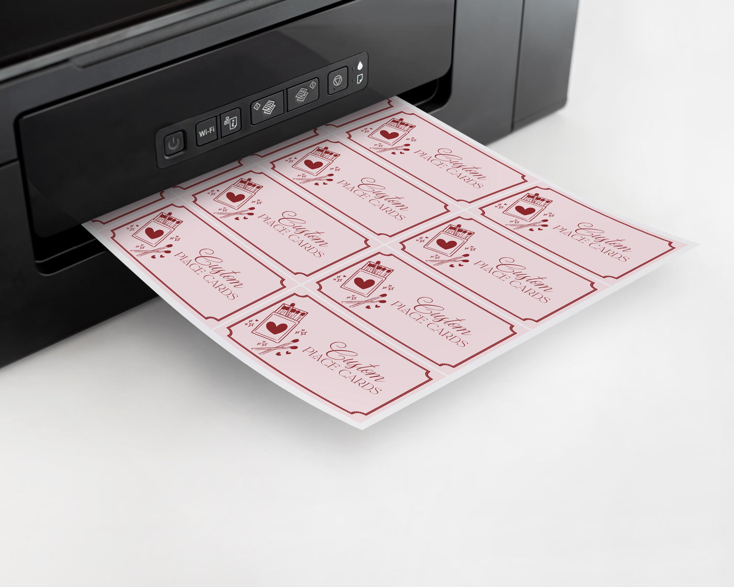 Perfect Match Place Cards Template, Match Made In Heaven Bridal Shower, Matchbox Theme Lingerie Shower, Red & Pink Bachelorette Party WP1084