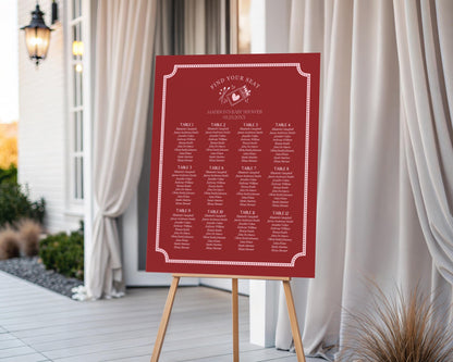 Perfect Match Seating Chart Poster Template, Match Made In Heaven Bridal Shower, Matchbox Theme Lingerie Shower WP1084