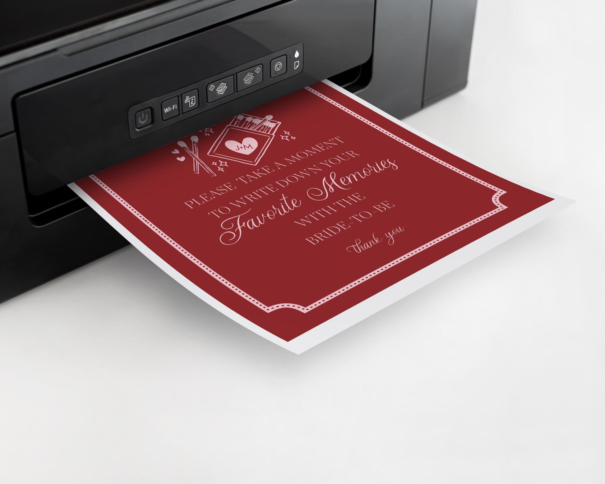 Perfect Match Favorite Memories with the Bride Template, Match Made In Heaven Bridal Shower, Matchbox Theme Bachelorette Party WP1084