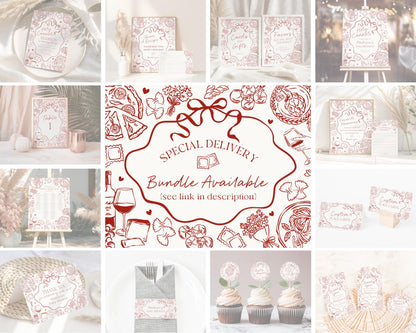 Red Pasta Custom Sign Printable Template, Special Delivery Baby Shower, That’s Amore Bridal Shower, Italian Theme Birthday Party WP1085