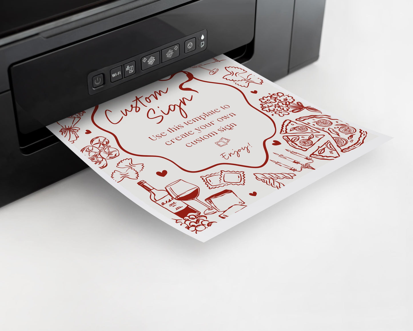 Red Pasta Custom Sign Printable Template, Special Delivery Baby Shower, That’s Amore Bridal Shower, Italian Theme Birthday Party WP1085