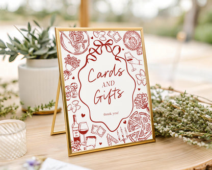 Red Pasta Cards & Gifts and Favors Sign Template, Special Delivery Baby Shower, That’s Amore Bridal Brunch, Italian Birthday Party WP1085