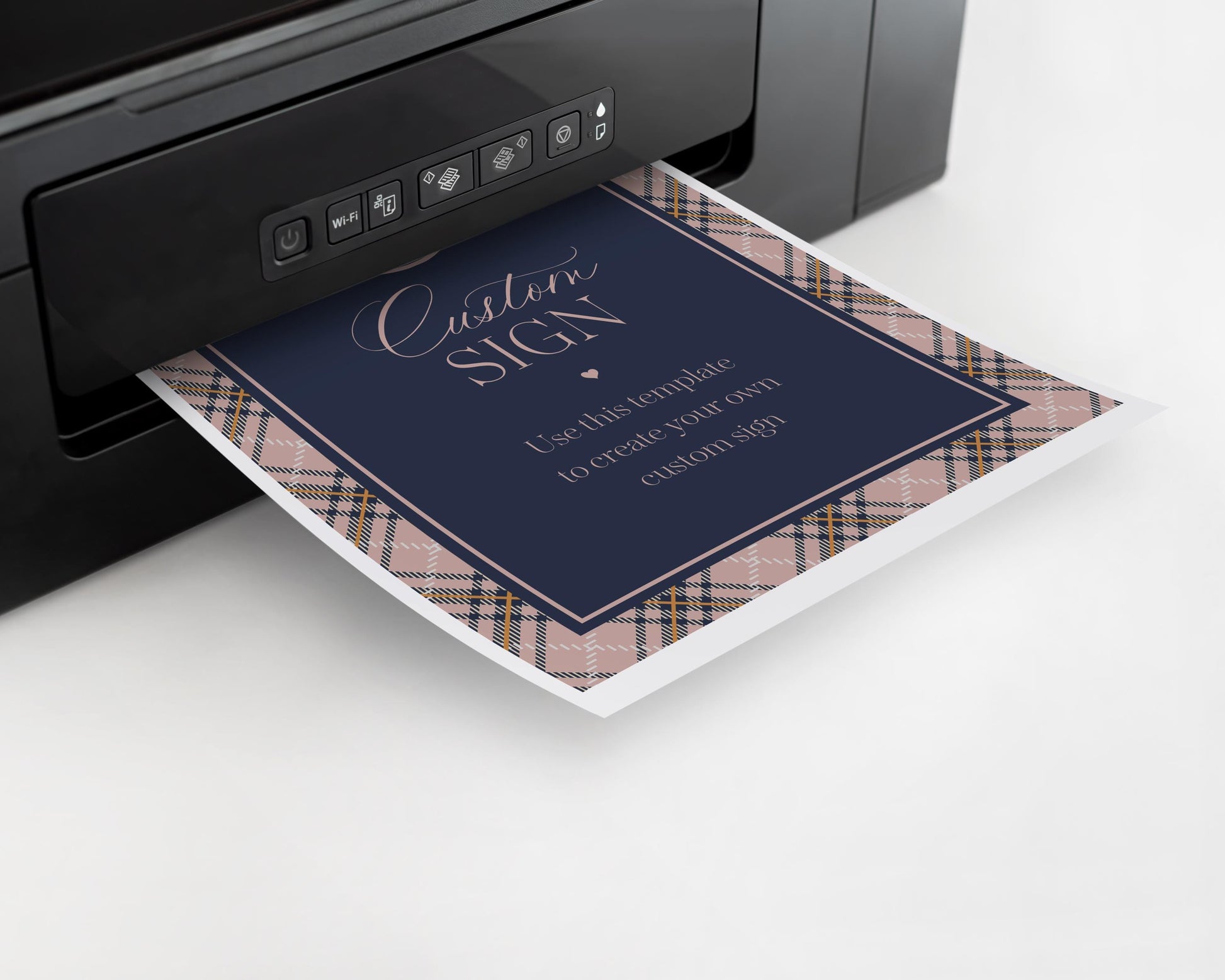 Classic Rocking Horse Custom Sign Template, Pink Tartan Plaid Baby Shower, Old Money Timeless First Birthday Party WP1088