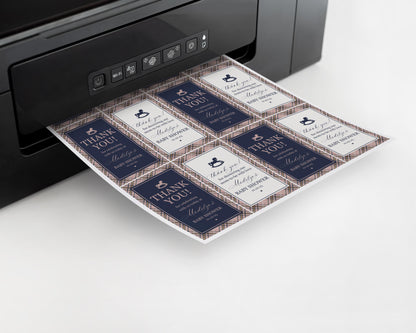 Classic Rocking Horse Baby Shower Favor Tags Template, Pink Tartan Plaid Baby Sprinkle, Old Money Style Brunch with Mom to Be WP1088